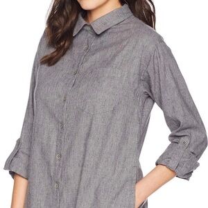 NWT prAna Women's Aster Button Down Tunic | Gray Size Small